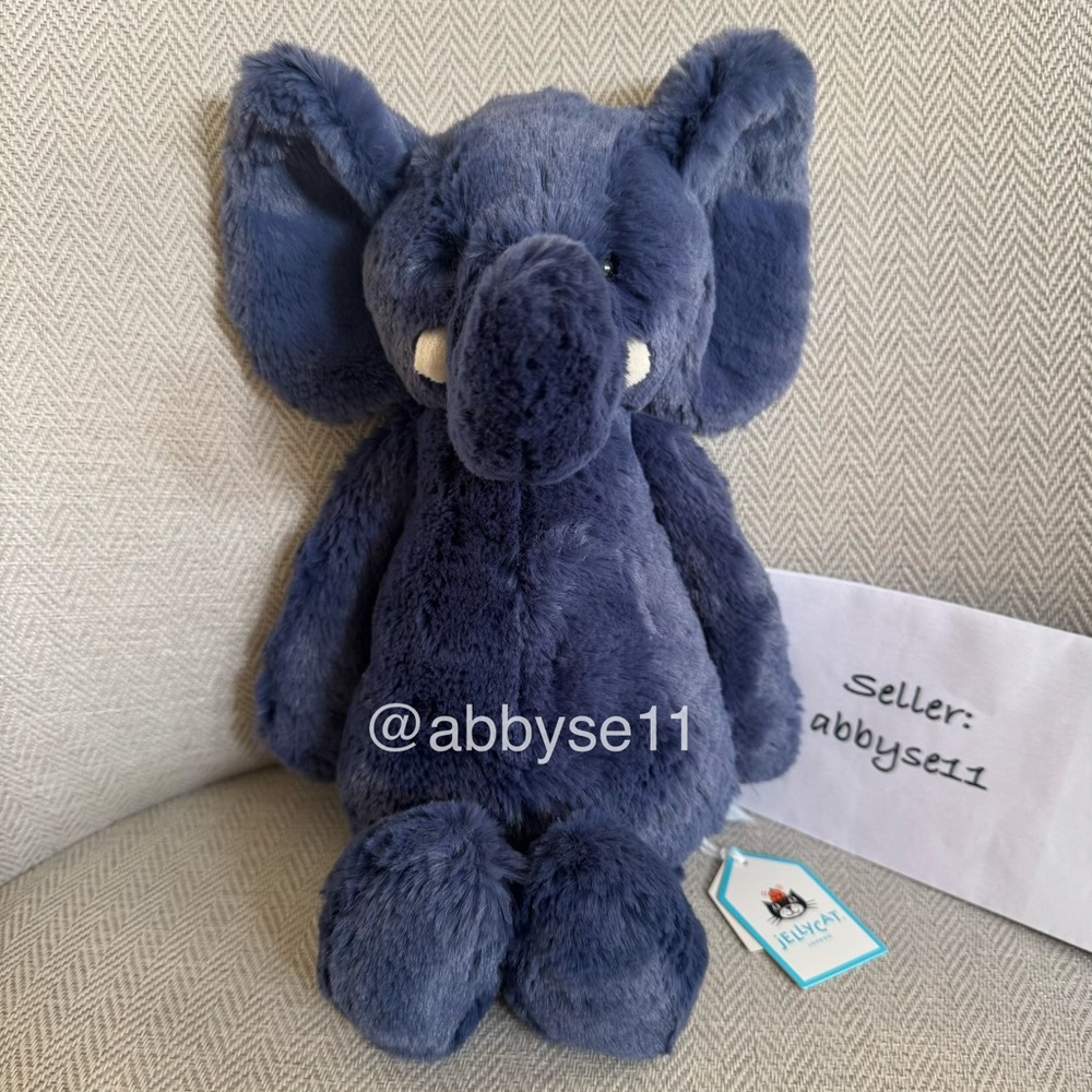 Jellycat Bashful Blue Elephant - Authentic - Brand New With Tags - Fast Ship